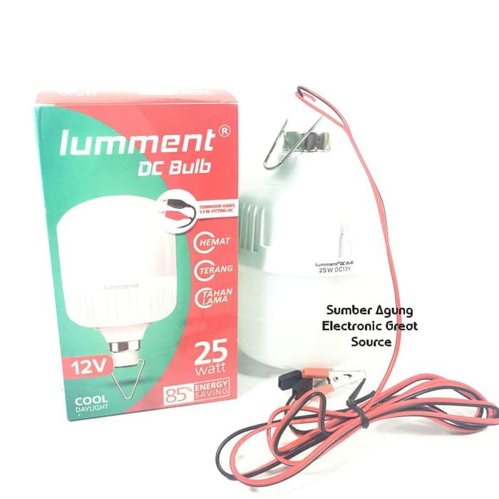 Lampu Aki Lumment 25W DC Bulb 25 Watt Tabung Cahaya Putih Cool