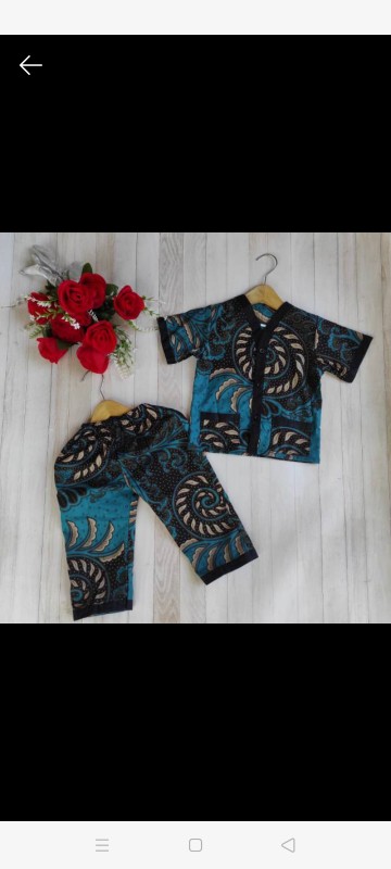 Piyama Batik Anak Setelan Batik Anak Bahan Adem Cowok Cewek Usia 1-5 Tahun.
