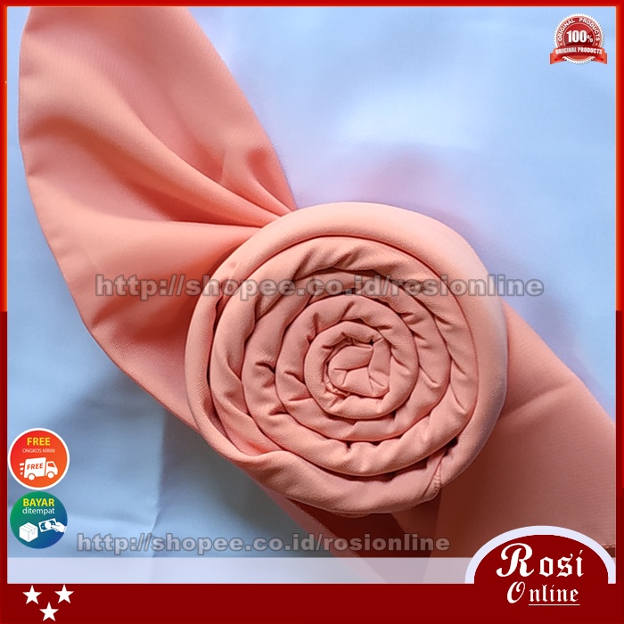 Pashmina Jumbo Syari Wolfis Italiano 200x75 Ala Sabyan Malay Crepe Stretch Polos-Peach