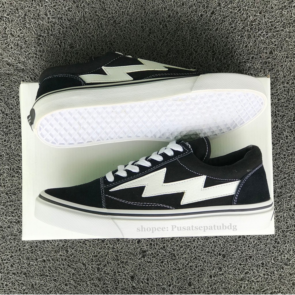 TERLARIS SEPATU REVENGE X STORM BLACK WHITE OLDSKOOL PREMIUM