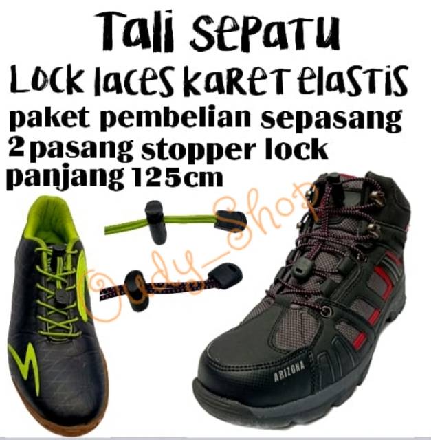 Tali Karet Sepatu Elastis dan Fleksibel Anti Tersandung Flexible Lock Laces Lace