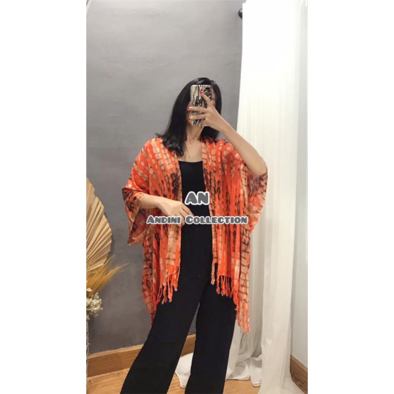 auter Bali cardigan motif lilit-Orange