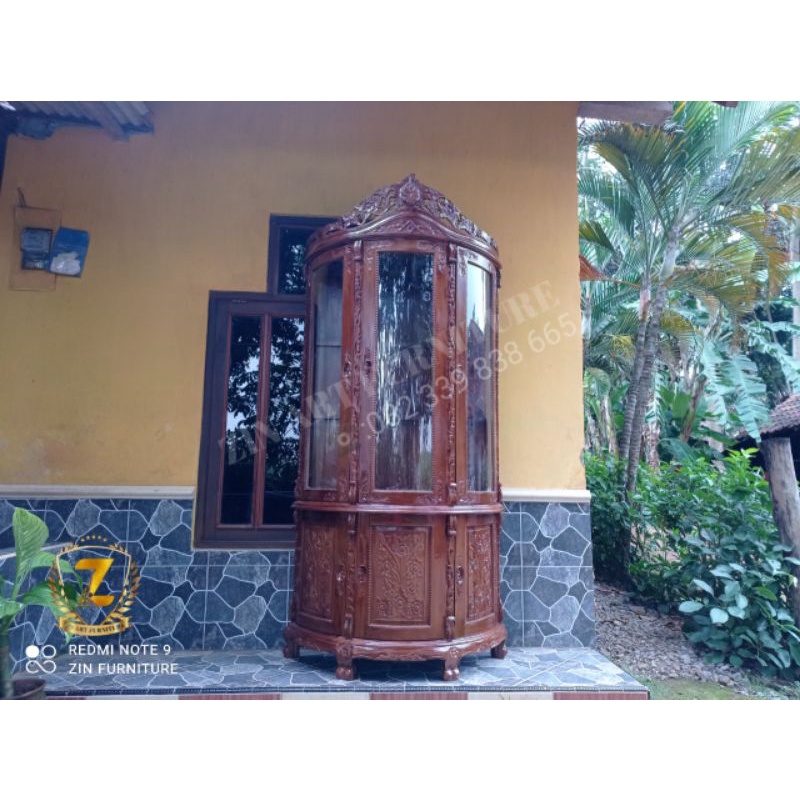 Lemari Hias setengah lingkar Jepara