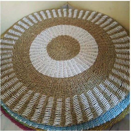 Rug anyaman seagrass 100 cm / Karpet anyaman / Karpet Bulat / Floor mat / Keset anyaman best seller