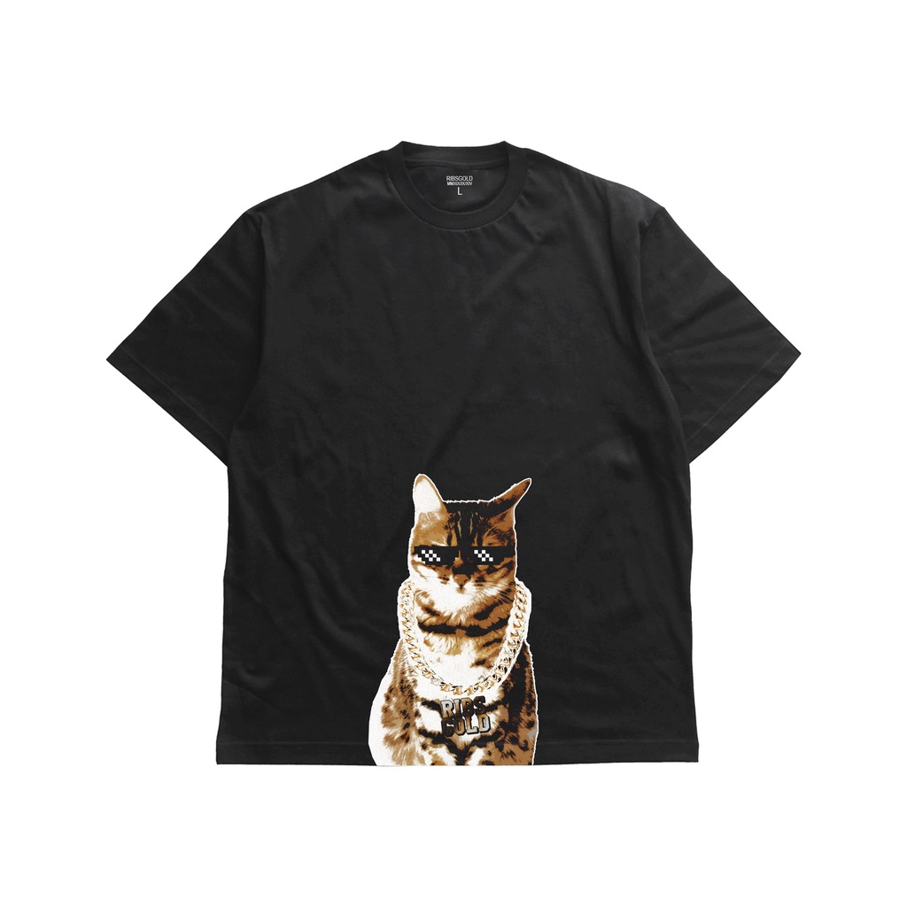 Kaos Tshirt Ribsgold CatYolo