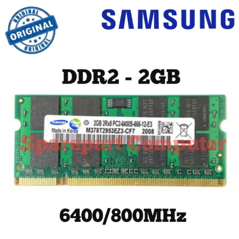 RAM SAMSUNG DDR2 2GB PC2-6400 RAM LAPTOP/NOTEBOOK DDR2 2GB ORIGINAL