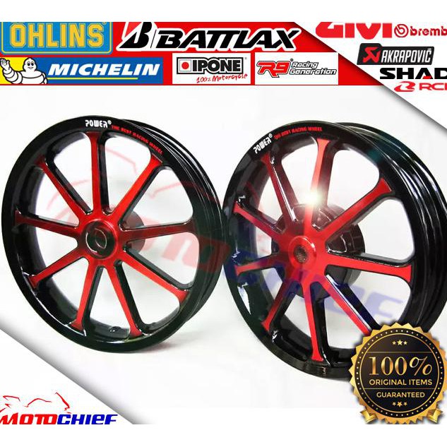 “212” Velg Racing Tapak Lebar Power Vario 125 Vario 150 Sun - Hitam 