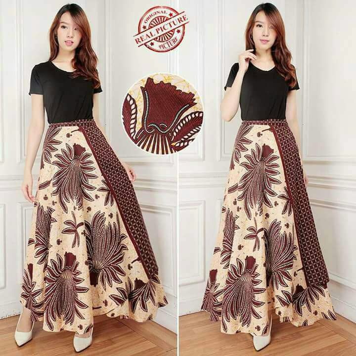 Astia Rok  lilit batik  maxi payung panjang  wanita jumbo  fit 