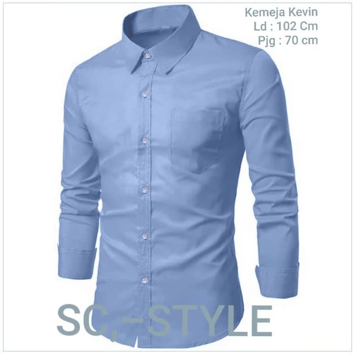 [KEMEJA KEVIN POLOS SC] Kemeja polos pria katun strecth varian warna