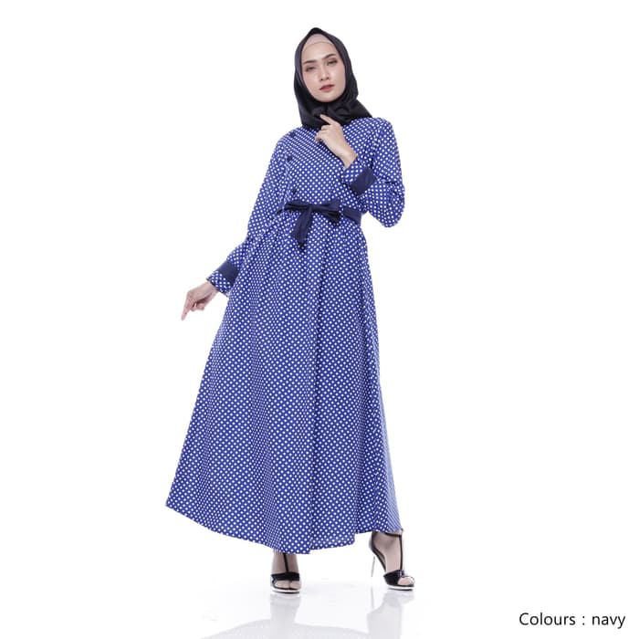 Fashion Wanita / Fashion Muslim / Gamis Muslim / Mia Polka Maxi / Gamis Katun Wanita