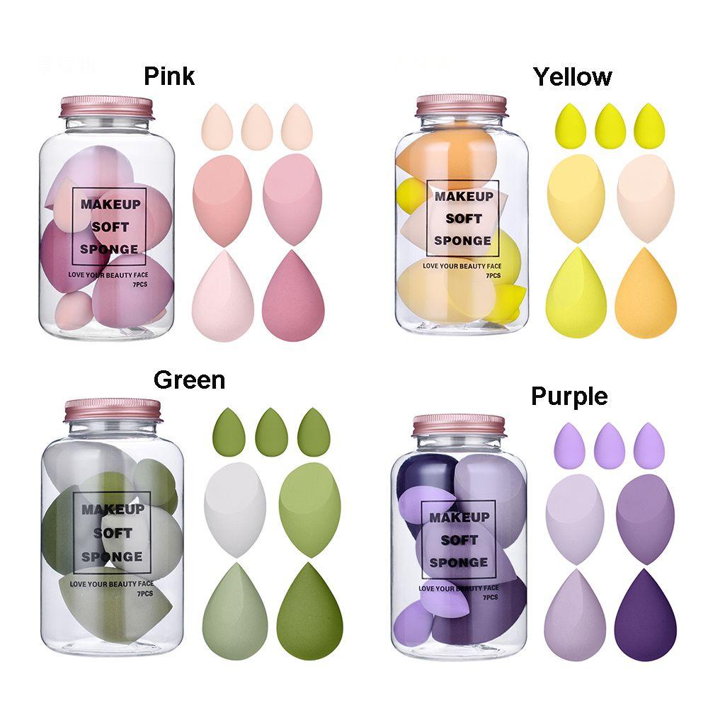 R-flower 7pcs Spons Makeup Kosmetik/ Multi Shapes Make Up Tools Foundation Blending Sponge