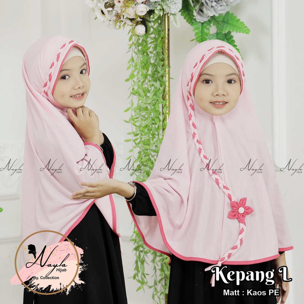 PROMO Kerudung Sekolah SD Kepang Jilbab Sekolah Anak Ukuran L Terbaru Nayla Hijab