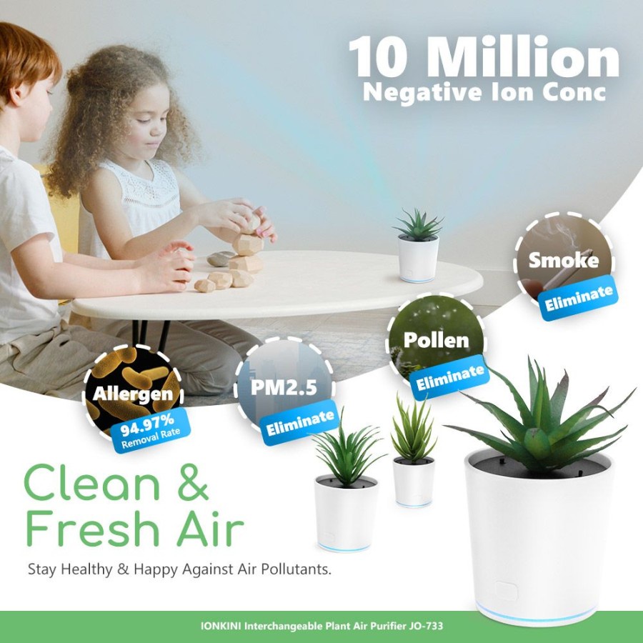 IONKINI JO-733 Interchangeable Plant Air Purifier Pembersih Udara