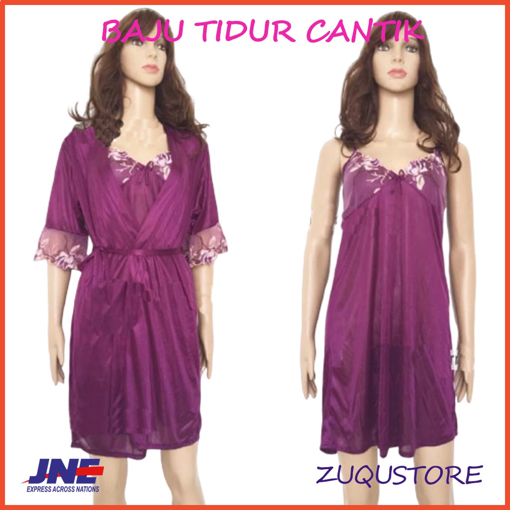 Jual Terusan Baju Tidur Wanita Satin Jumbo Big Size Sleep S0E7 Baju ...