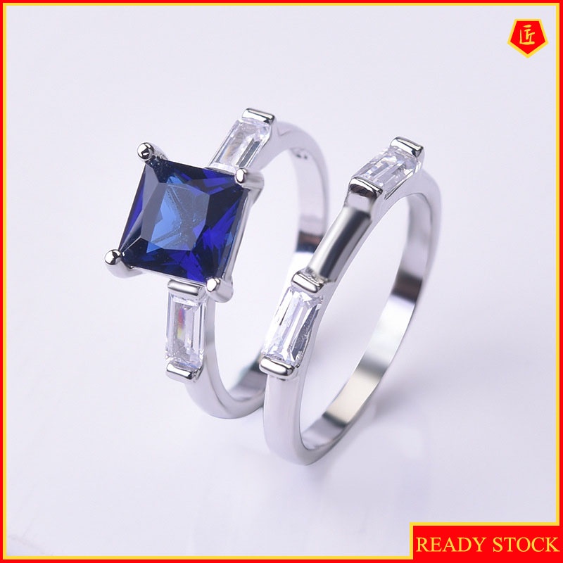 [Ready Stock]Inlaid Colored Gemstone Ring Set