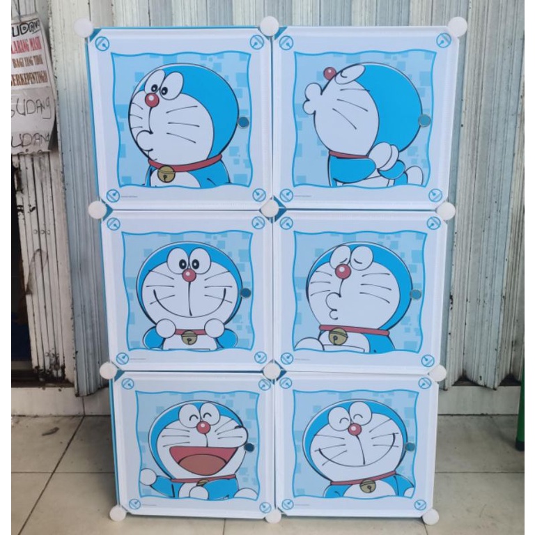 Lemari portable 6 pintu Doraemon