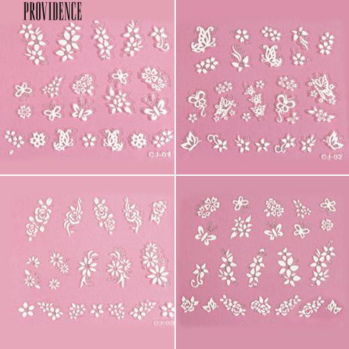 [Bayar Di Tempat] 50 Pcs Desain 3D Nail Art Sticker Tips Bunga Kupu-kupu Manicure Beauty Decals