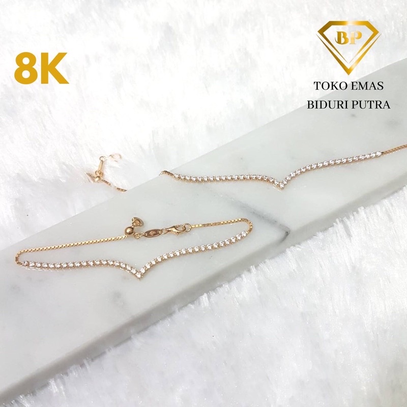 Gelang Oval Butterfly Perhiasan Emas Asli Kadar 8K/375 toko emas biduri putra