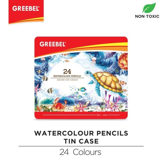 

GREEBEL 2724 Water Colour Pencil TIN Case 24 Warna
