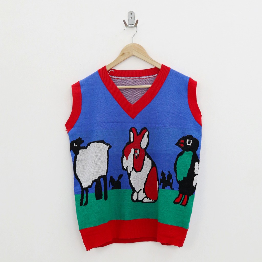 Rabbit knit vest -Thejanclothes