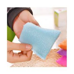 Spons Cuci Piring Warna Warni - AC 26 - Sikat Cuci Piring Sponge / Super Magic Washing Permukaan kasar untuk mencuci dan membersihkan kotoran bekas makanan minyak kerak lemak noda piring gelas sendok  wajan panci meja dapur wastafel