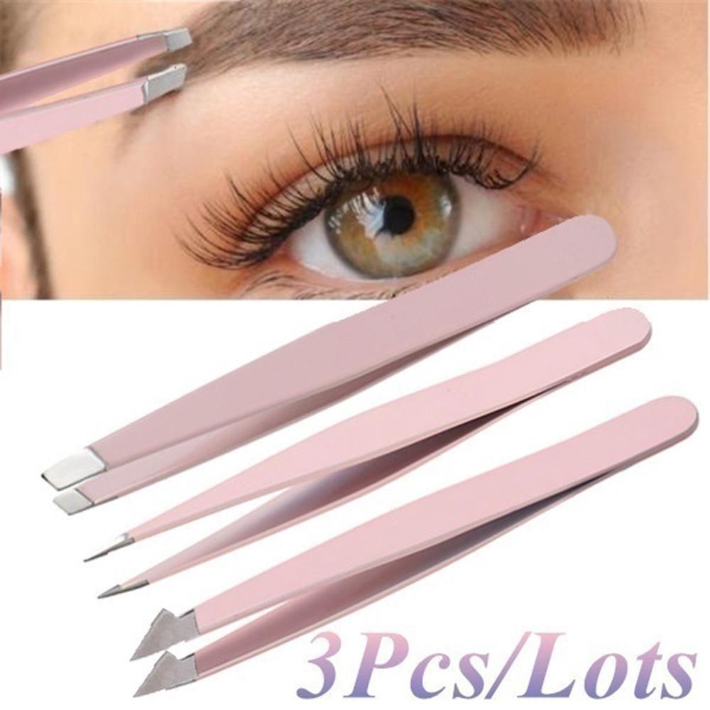 Preva 3PCS Pinset Alis Ujung Miring Untuk Wanita