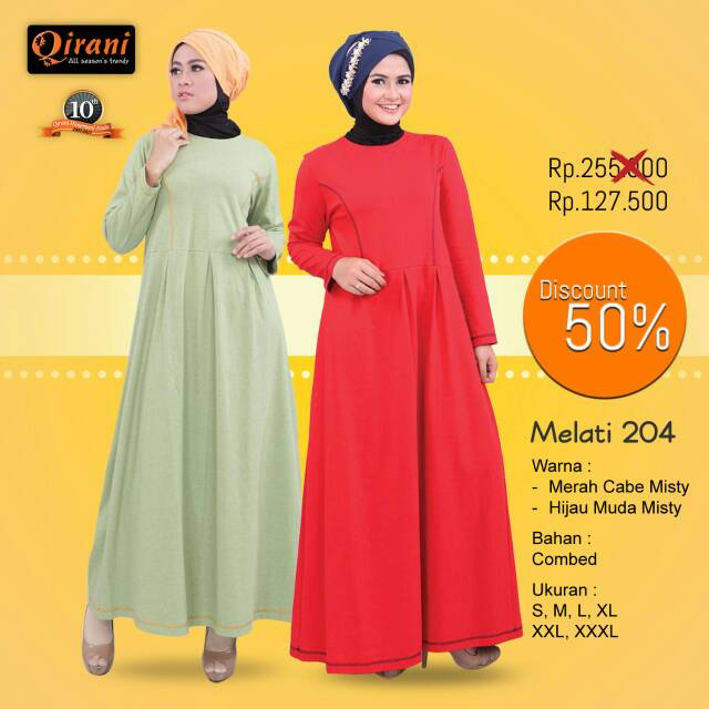 Gamis Qirani diskon 50% Melati 204