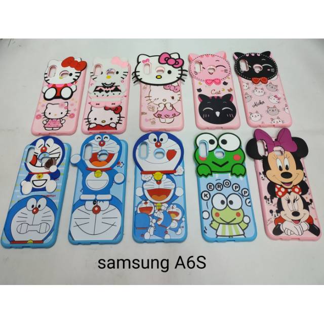 Case gambar Samsung A6S motif cewek doraemon soft softcase softshell silikon cover casing kesing housing