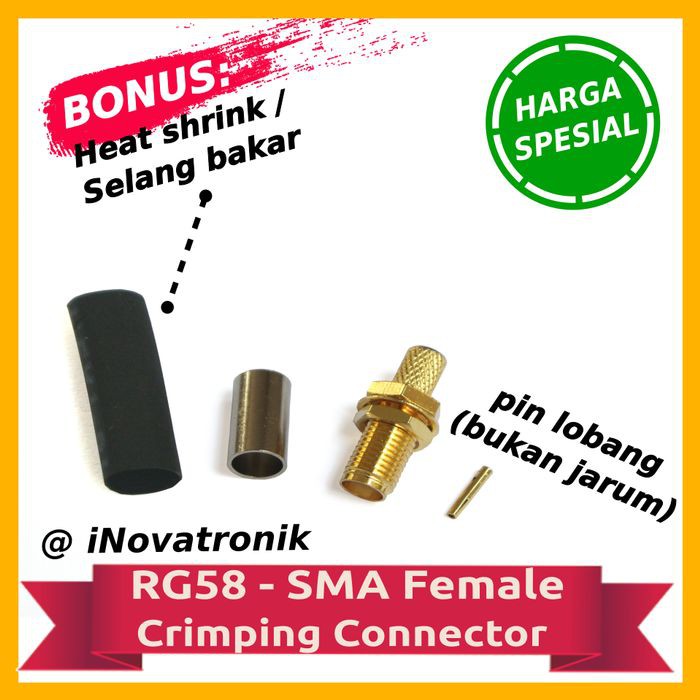 RG58 - SMA Female Crimping Connector Crimp RG-58 RG 58 / RG142