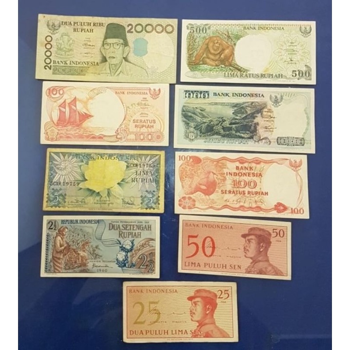 UP286 UANG KUNO INDONESIA JUAL BORONGAN TOTAL 9 LEMBAR BEDA2