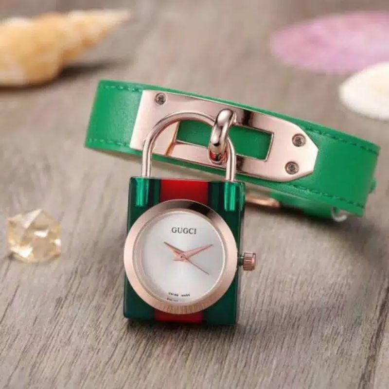 ✔️(COD) JAM TANGAN WANITA GUCC1 GEMBOK KULIT UKURAN 3.4CM