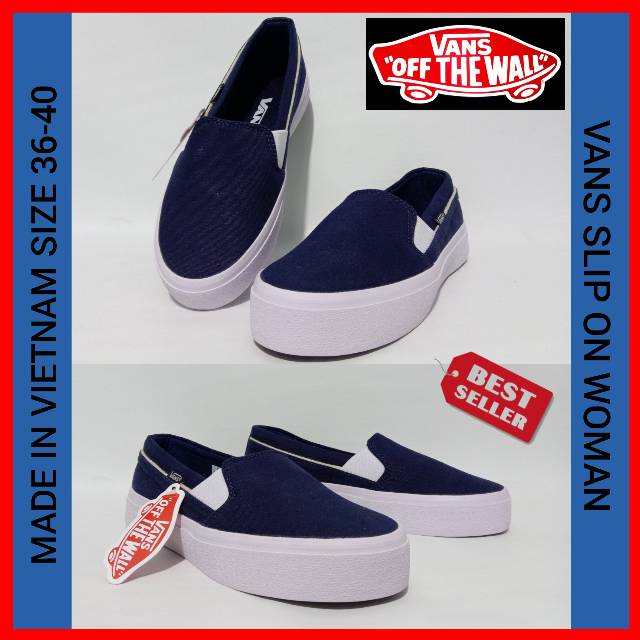 Sepatu Vans Slip On Wanita - Sepatu Casual Cewek -  Sepatu Kerja Kuliah Santai