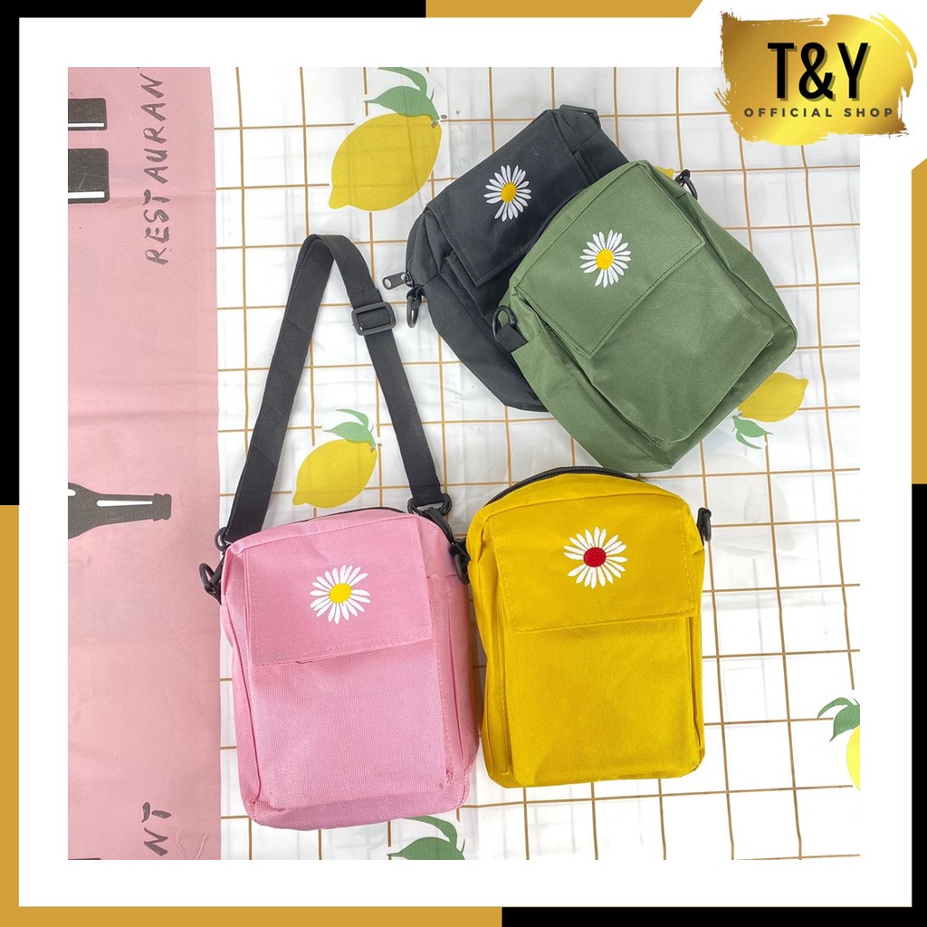 TY Tas Slempang Wanita Daisy Korea Sling Bag Wanita Motif Bunga Kanvas Tas Fashion Wanita Tas Bahu Murah