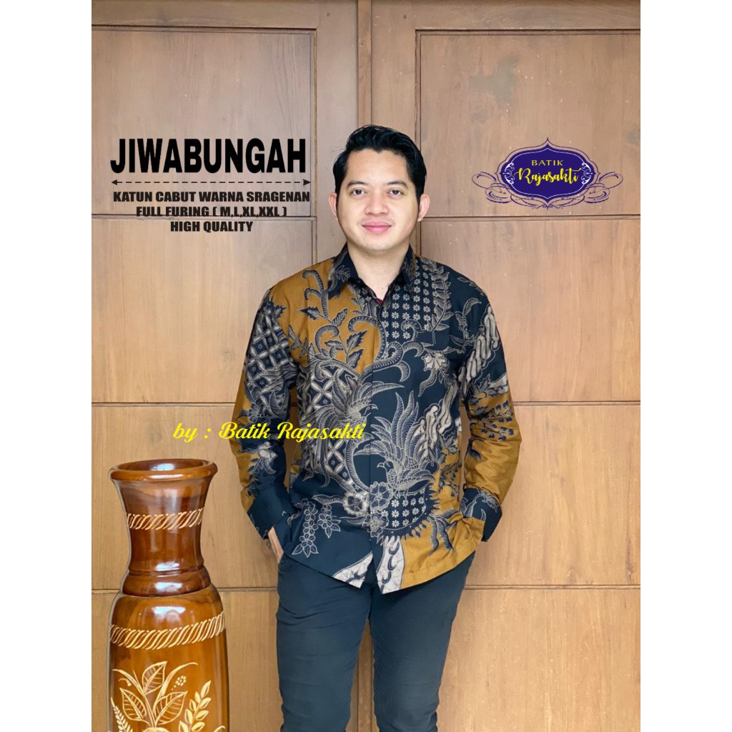 JIWABUNGAH RAJASAKTI KEMEJA BATIK SOLO PRIA LENGAN PANJANG LAPIS FURING ATASAN BATIK PREMIUM MODERN KATUN HALUS BAHUWIRYA  BANAMITRA BANAMITRA PUTIH BANGSAWAN BAYU PUTRA BERLIAN BIRU BHARATAYUDA BIMASENA BIRENDRA BIRU INDAH BRAHMAKERTA BRAHMAKERTA MERAH