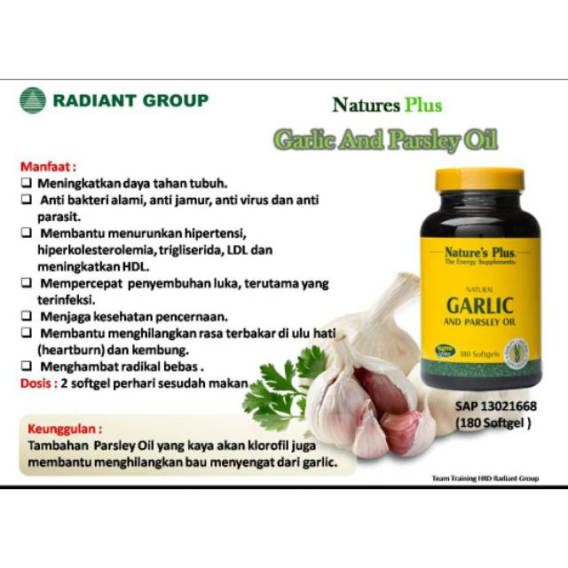 

Nature plus Garlic & parsley oil