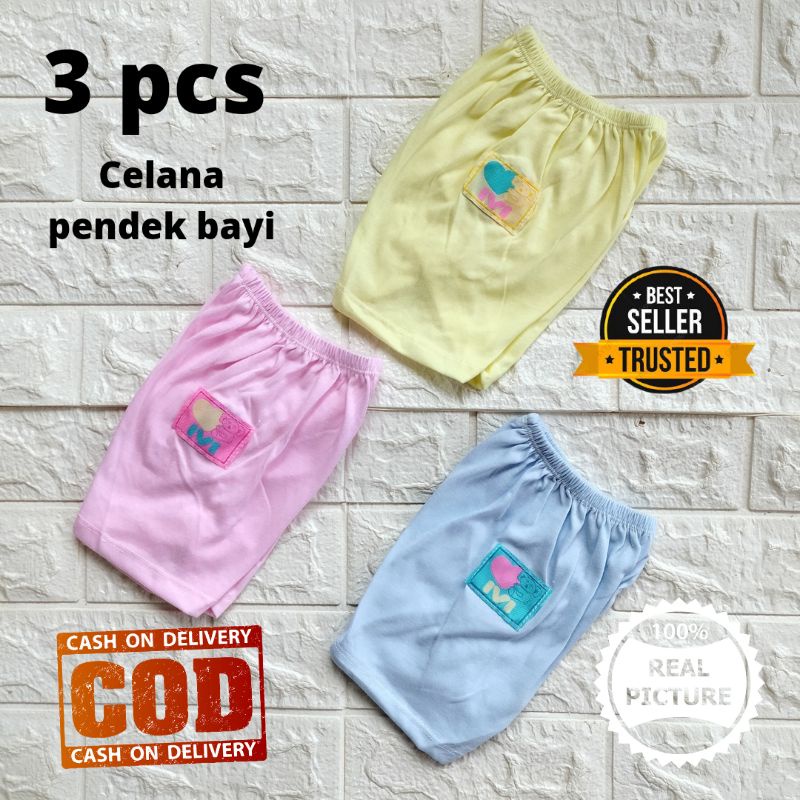 3 pcs Celana bayi baru lahir murah merek ivi 3 warna celana bayi lucu celana bayi newborn formybabys