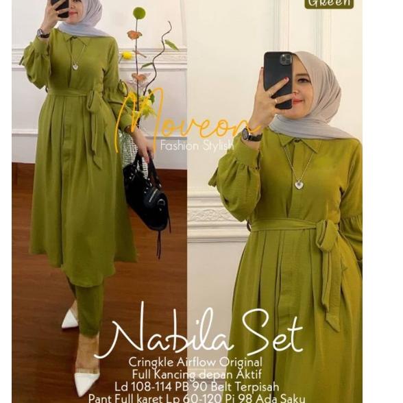 SALEE.. geisha nabila setelan tunik dan celana alfashion moveon tunik jumbo ld 115 xl xxl long tunik