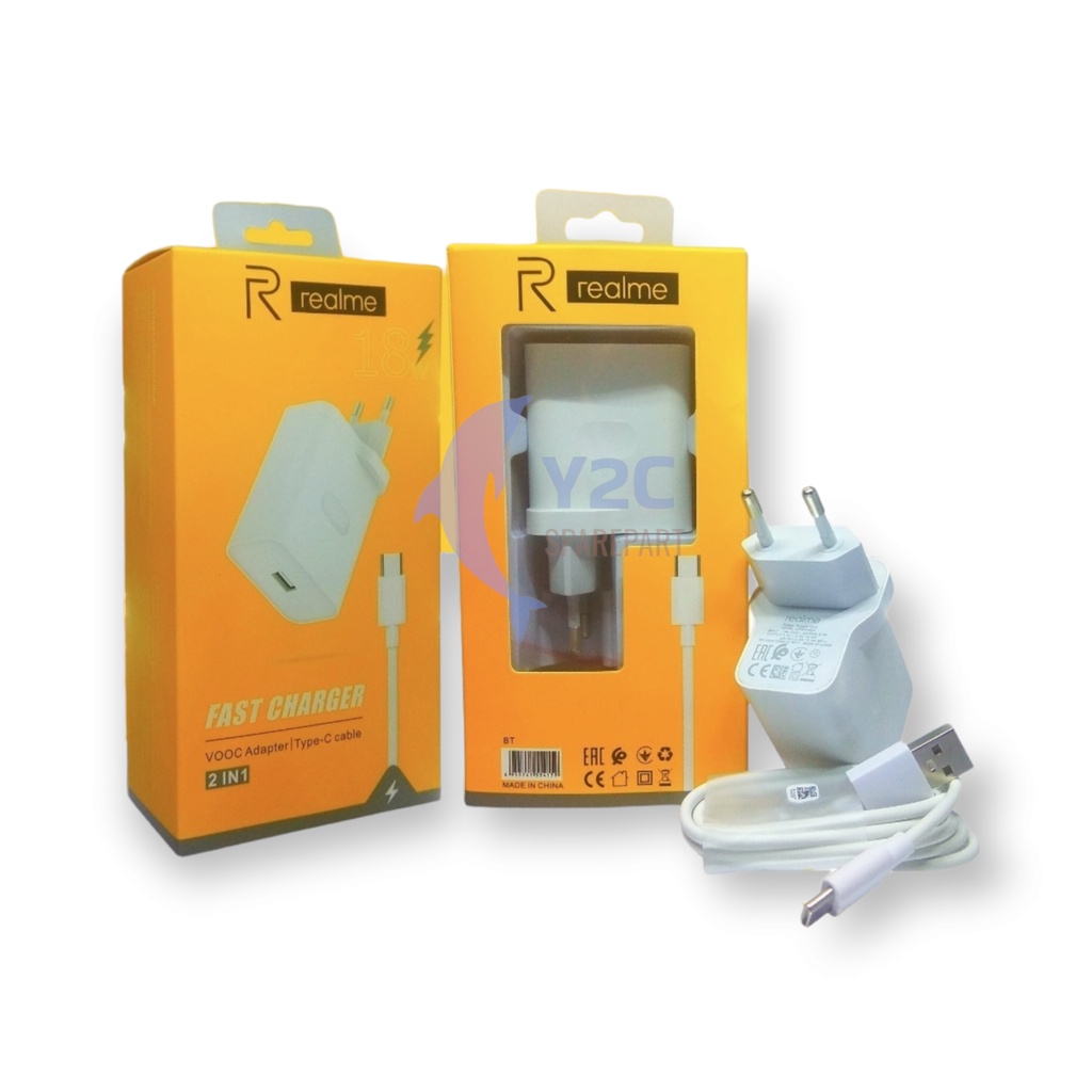 CHARGER REALME 18 WATT TYPE C DAN MICRO USB ORIGINAL OEM / CASAN CAS