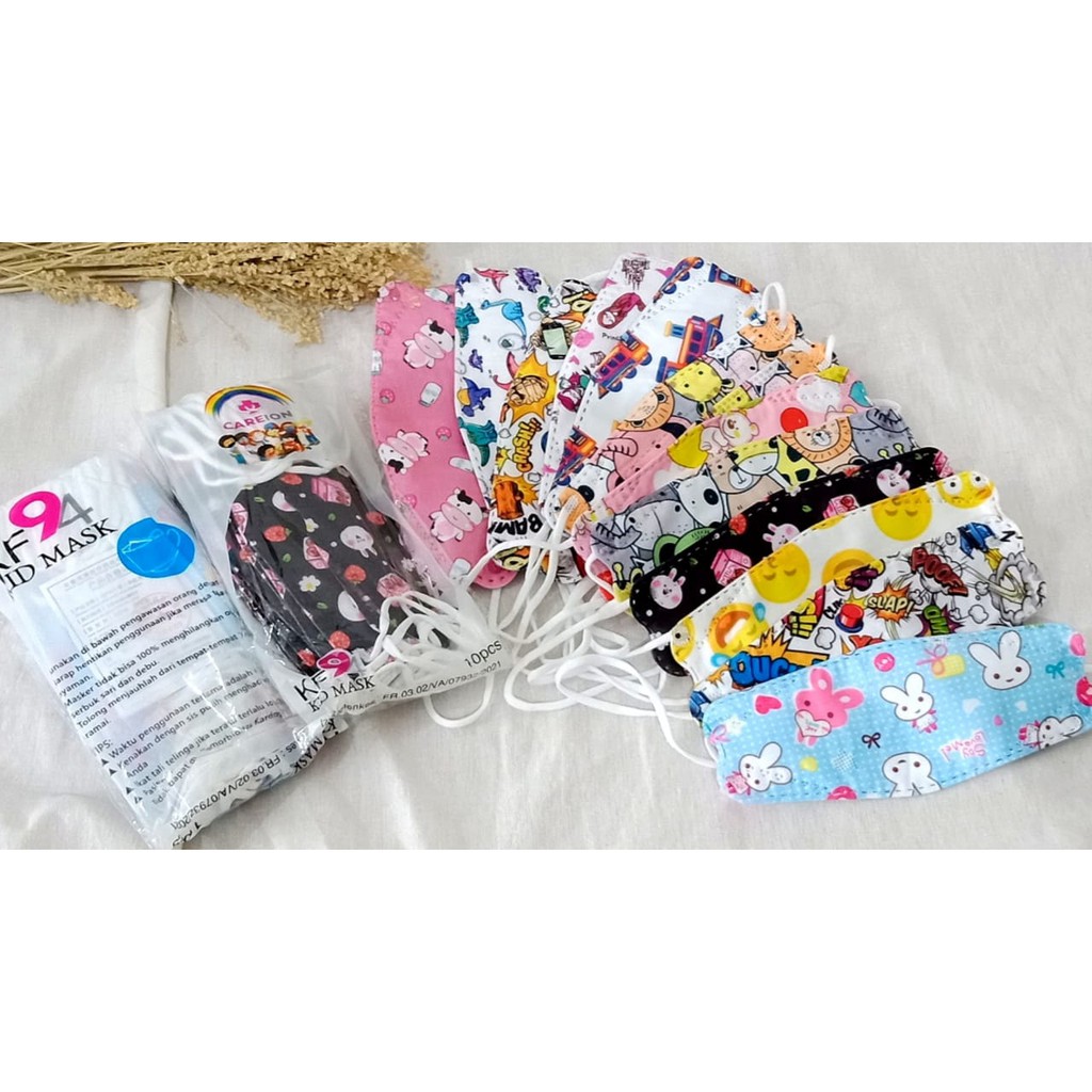 Masker Anak KF94 CAREION Motif karakter isi 10 pcs kids mask