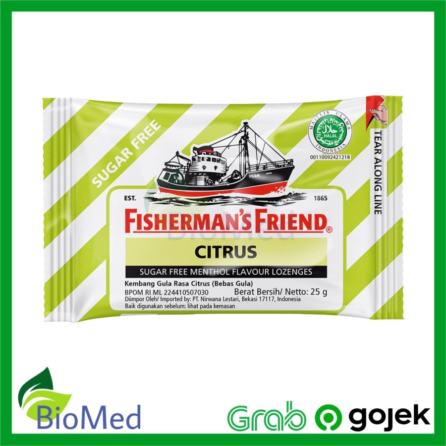 FISHERMAN'S FRIEND CITRUS - Permen Pelega Sakit Tenggorokan Batuk