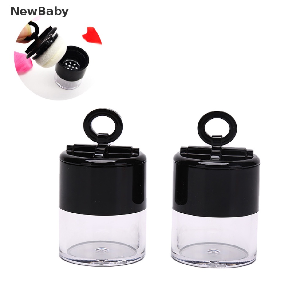 Newbaby Kontainer Kosong 10g Portable Bahan Plastik Dengan Puff Untuk Bedak Taburmakeup