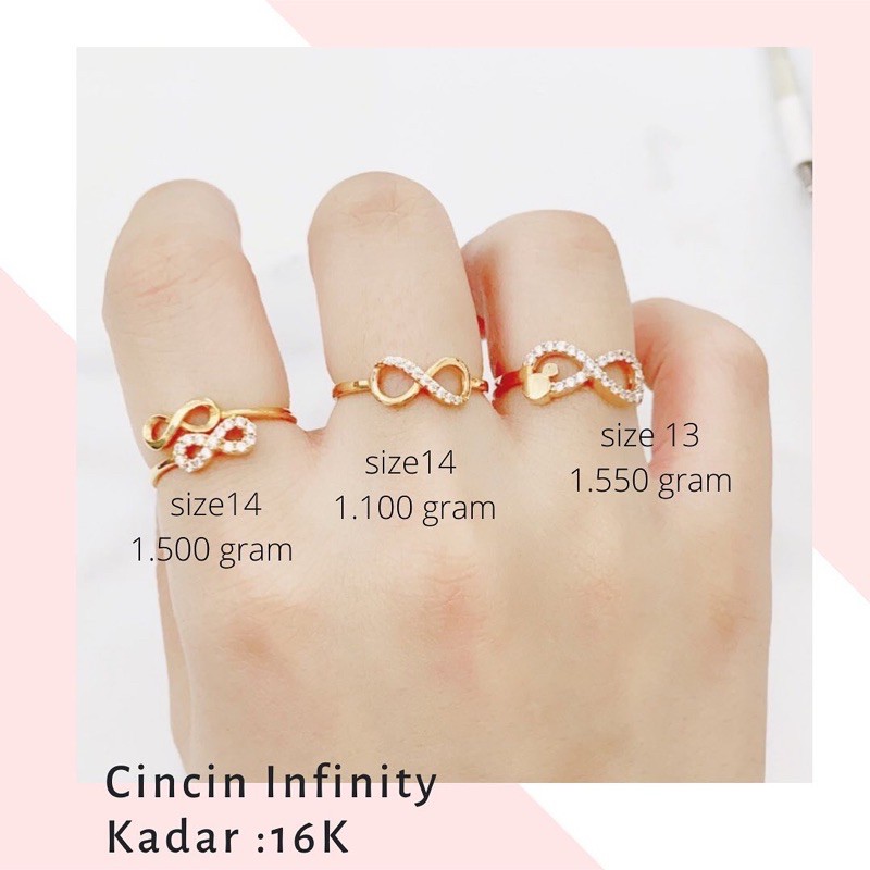 Cincin Emas Infinity Infiniti Ring Cincin Angka 8