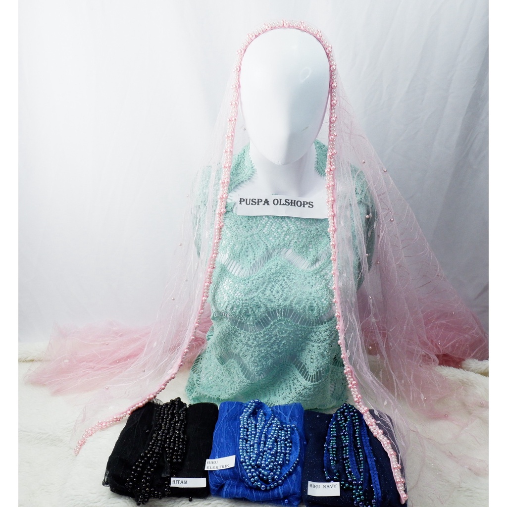 VEIL  MUTIARA SLAYER  PENGANTIN MOTIF ALL VARIAN COLOUR-1
