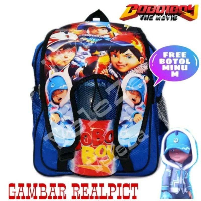 Ransel anak Boboiboy Tas anak sekolah gratis botol minuman