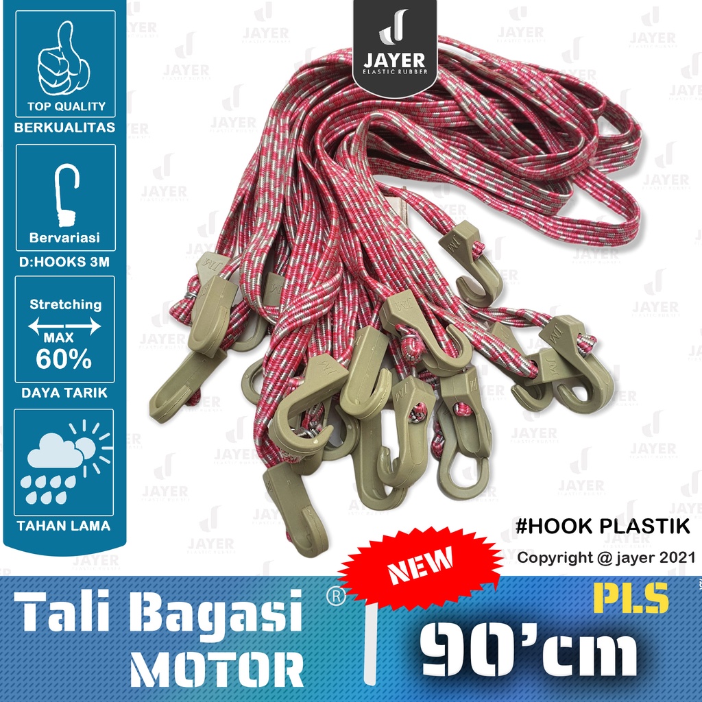 Tali Barang Bagasi Motor 90cm | Tali elastis Pipih Multifungsi Strech Max 200%  Kualitas terbaik !!