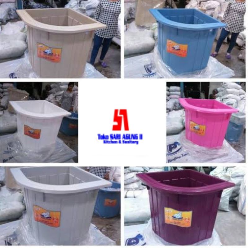 BAK KAMAR MANDI OVAL WALRUS 120L SUDUT SATU SET