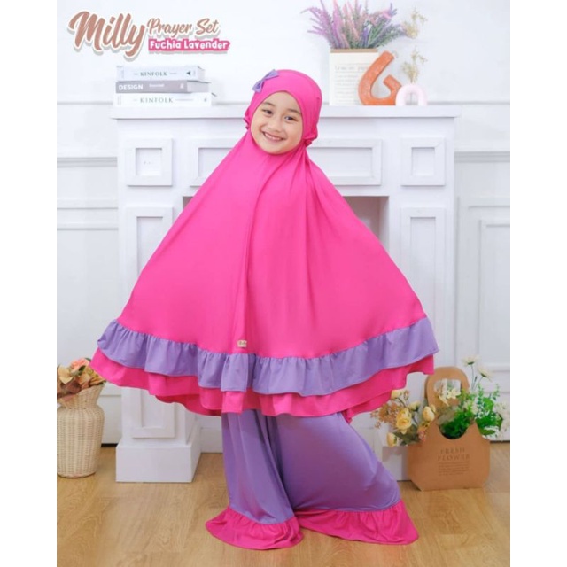 MUKENA ANAK KATUN RAYON TERLARIS/MUKENA ANAK 9-12 TAHUN/MUKENA SHAFA KIDS/MUKENAH ANAK TERBARU/MILLY PRAYER SET/FARMOSLEMSTORE