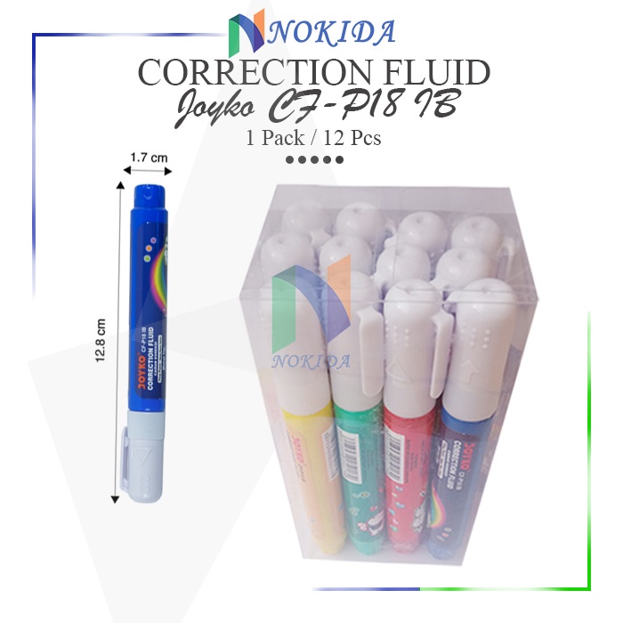 

Nokida Tip Ex Joyko CF-P18 IB [1 Pack] / Correction Fluid / Tip X / Correction Tape / Penghapus / Type Ex / Alat Tulis / Tipek / Tipex Kertas / Peralatan Sekolah / Tip X 1 Pak / Cairan Koreksi / Tipe X Cair 1 Box