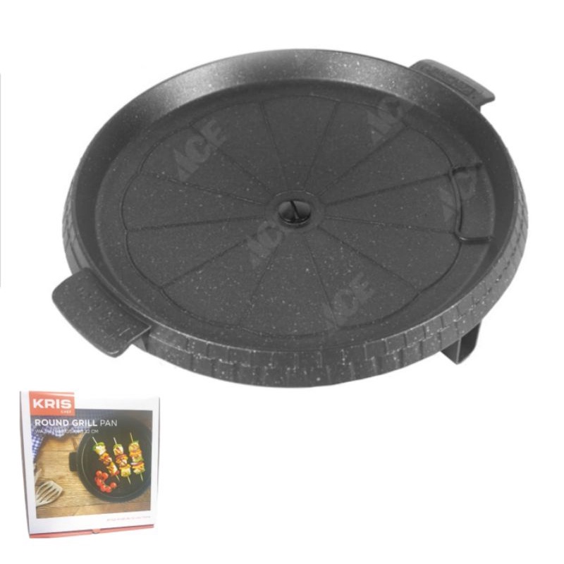 Krischef Round Grill Pan -Wajan Panggang Bulat - Anti lengket -satuan
