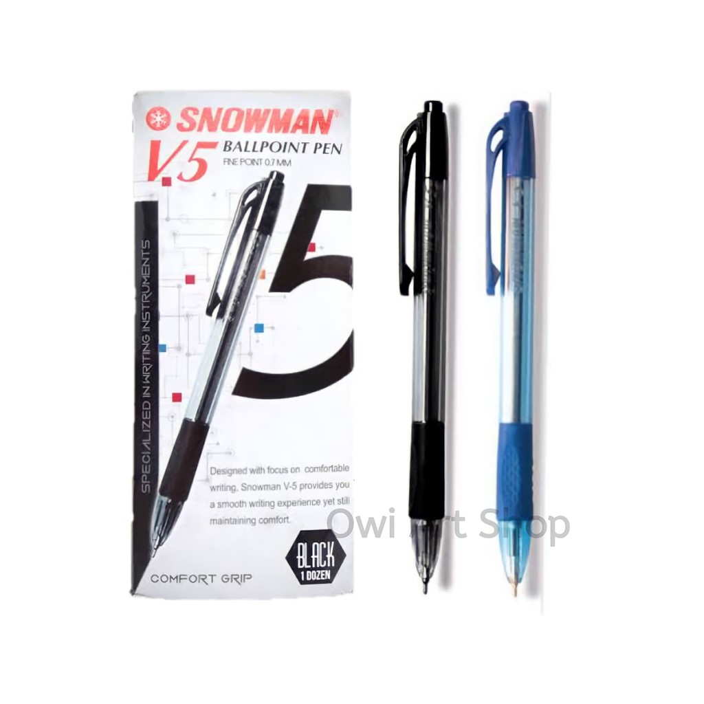 

Pulpen Snowman V-5 0.7mm - Satuan - Hitam Biru